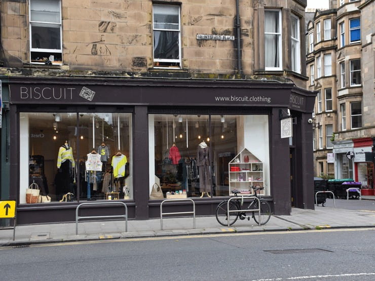 The outside of Biscuit in Edinburgh