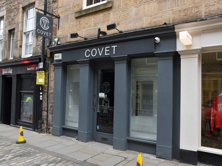 The outside of Covet in Edinburgh