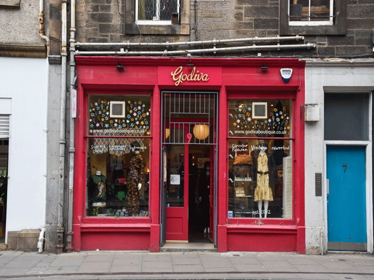 The outside of Godiva in Edinburgh