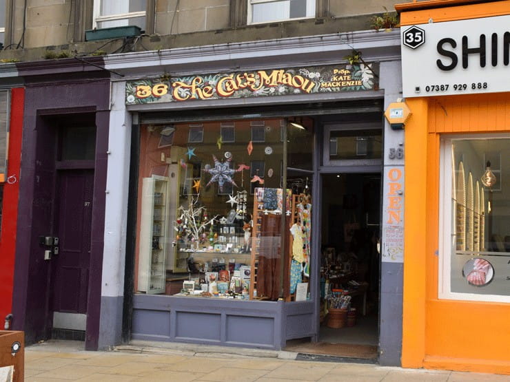 The outside of The cat's miaou in Edinburgh