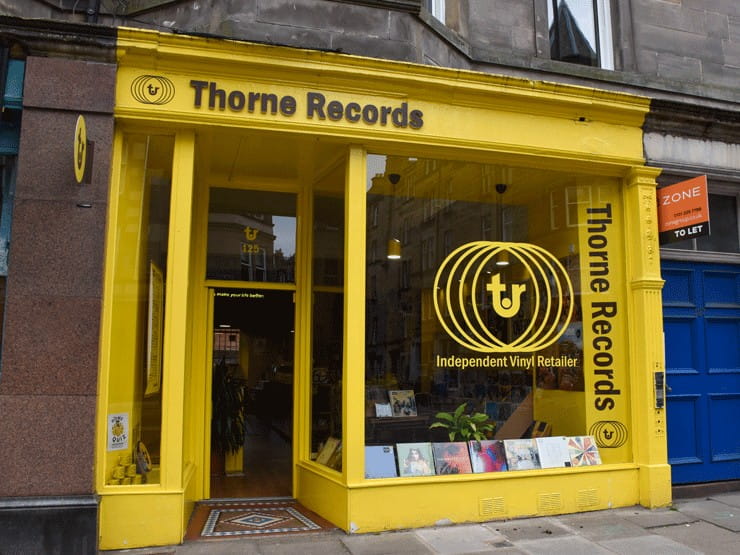 The outside of Thorne records in Edinburgh