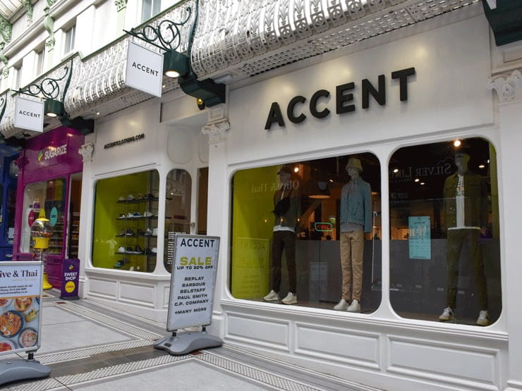 The outside of Accent clothing in Leeds