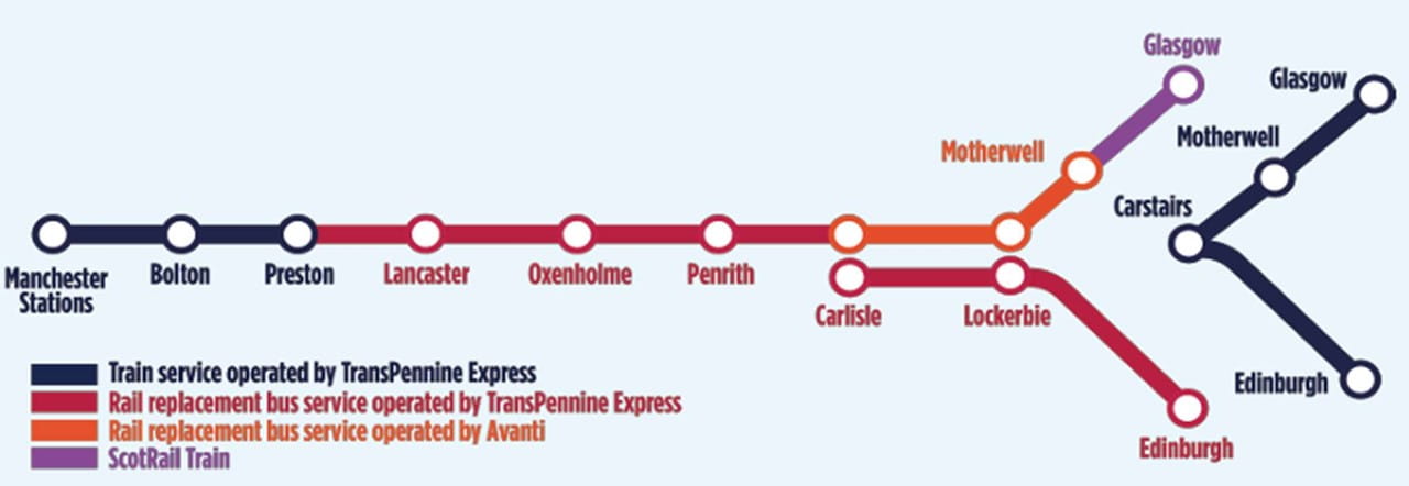WCML April Engineering Work Map