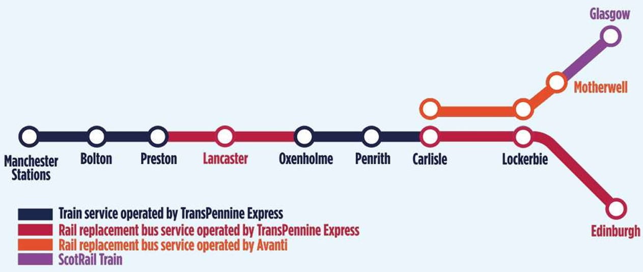 WCML April Engineering Work Map
