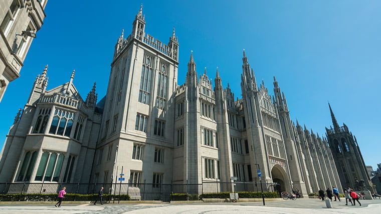 The stunning 19th century Marischal College gave Aberdeen its nickname of the ‘Granite City’
