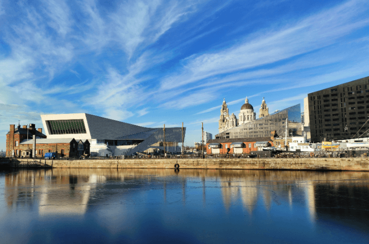 Liverpool waterfront on a sunny day