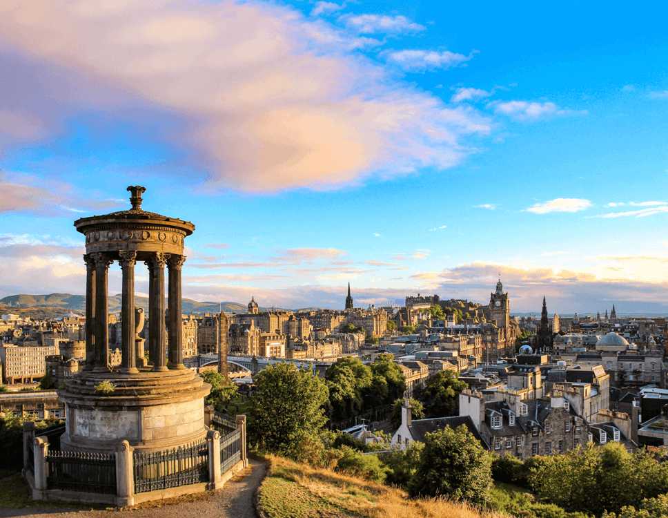 an image of the view above Edinburgh